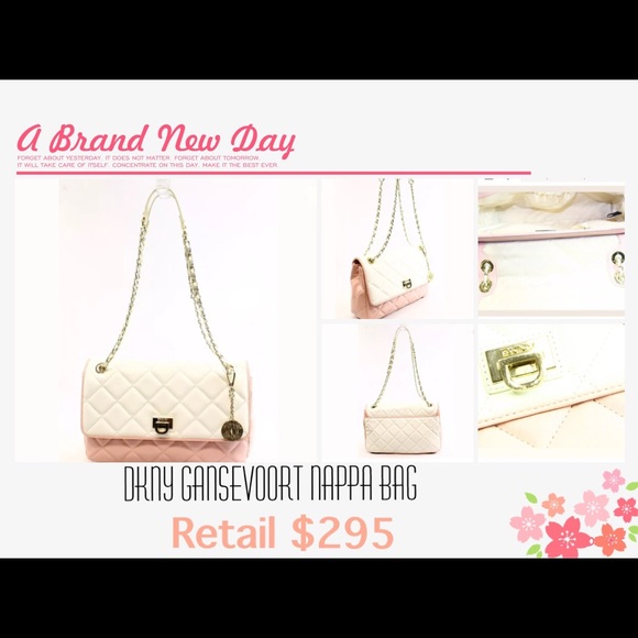 NWT DKNY pink/white quilted bag