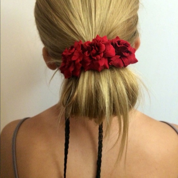 Red, rose, Flower crown, colorful, festival, hair