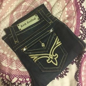 Dark wash rock revival jeans size 27