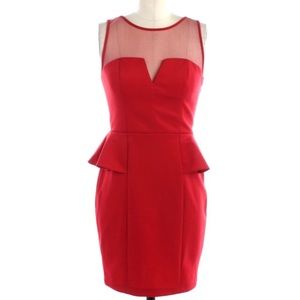 Adrianna Papell Lace Up Peplum Dress