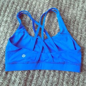 Lululemon blue criss cross back sports bra size 6