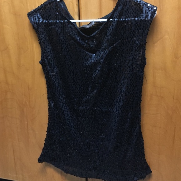 Black sequin top