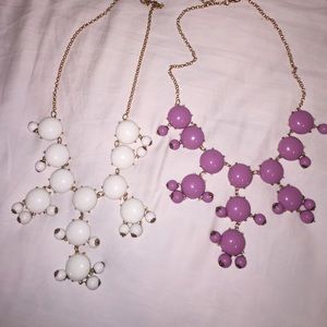 BUNDLE: 2 bubble necklaces; white and lavender