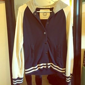 LA Hearts hooded varsity crew style jacket