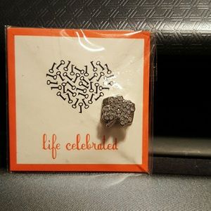 KEEP Collective silver pave clover charm