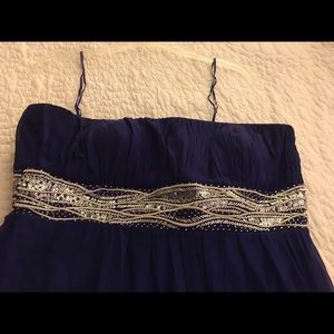 Floor length royal blue/embellished prom dress