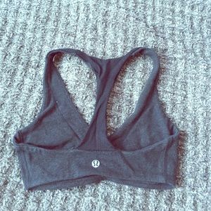Lululemon dark gray and black mesh sports bra