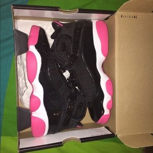 Jordan 6 Rings, Black/Spark Pink - Girls (GS)