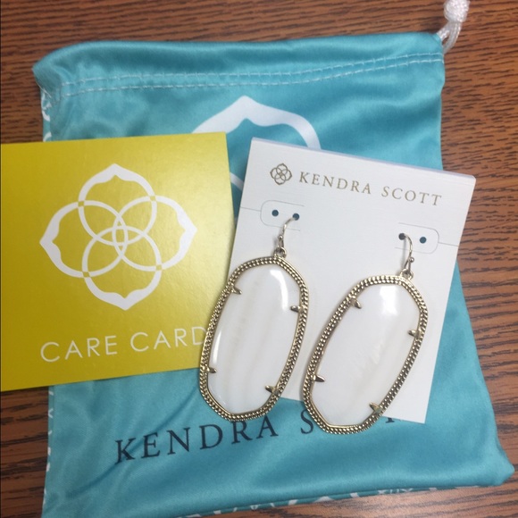 Kendra Scott Danielle - white/gold earrings