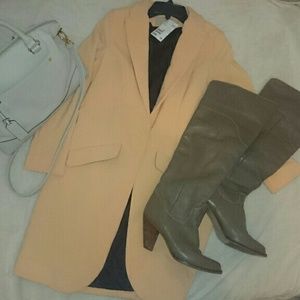 H & M light coral/peach long length blazer