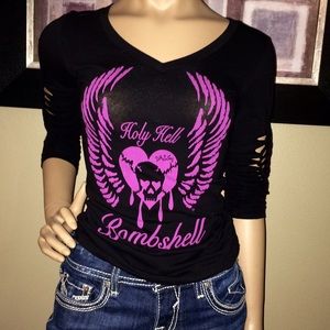 Women's Bombshell Long sleeve Slash Top