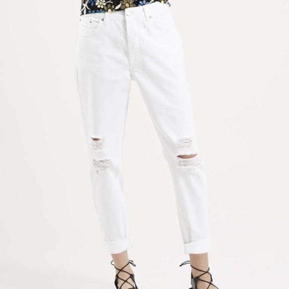 Topshop Hayden in White Boyfriend Jeans