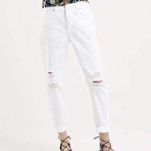 Topshop Hayden in White Boyfriend Jeans