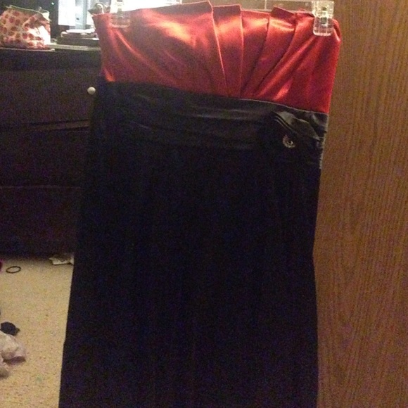 Red and black dress