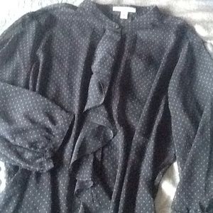 Banana Republic polka dot ruffled blouse