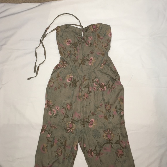 H&M Floral Halter Tie Romper
