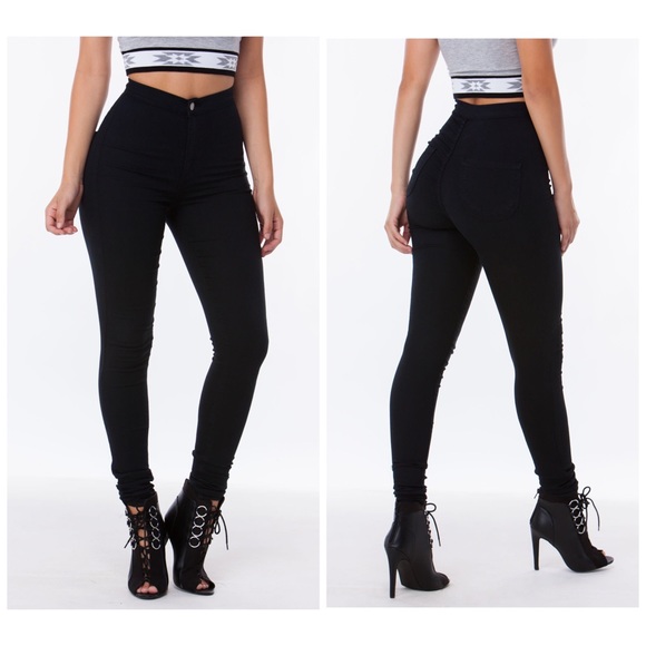 Missguided Denim - BLACK HIGH WAISTED JEANS