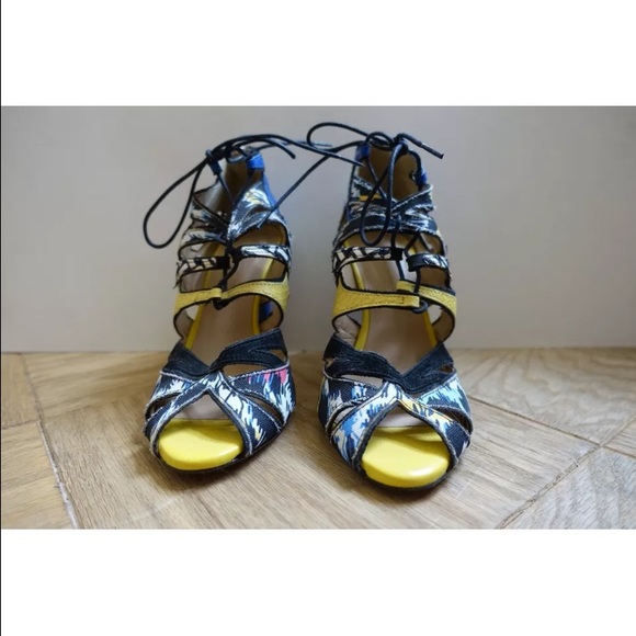 Zara Multicolored Heeled Strappy Sandals