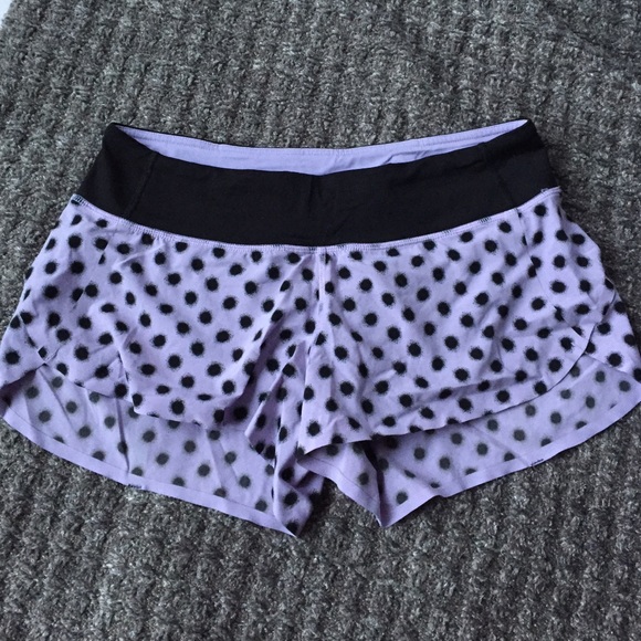 Lululemon Purple and Black Running Shorts