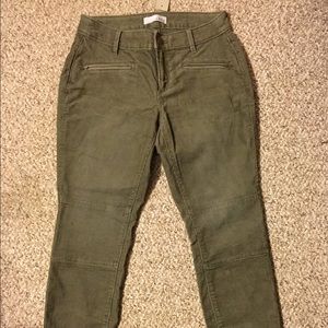 NWT LOFT Army Green Moto Corduroy Skinnies