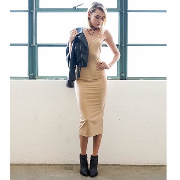 Camel Suede Dress + jacket + turtle neck Bundle