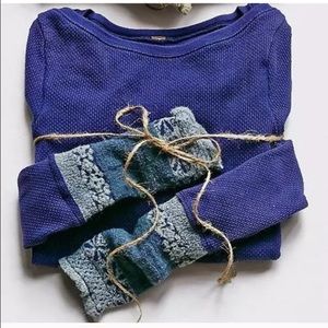 FREE PEOPLE ROSEY CUFF THERMAL PURPLE/INDIGO