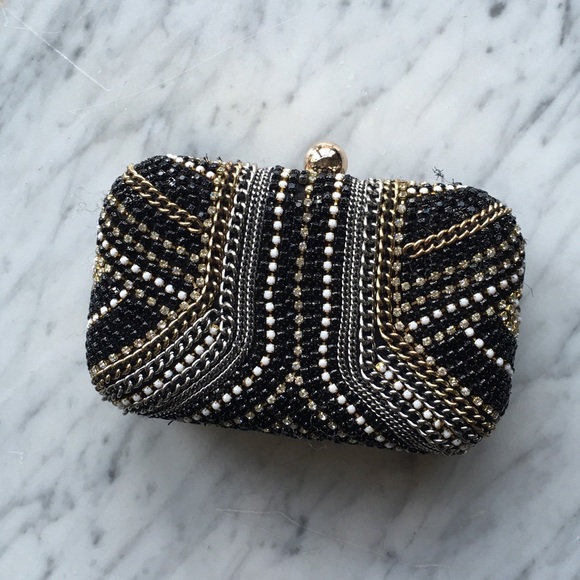 Zara Handbags - Zara embellished box clutch