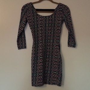 Pixelated Aztec body shaping dress