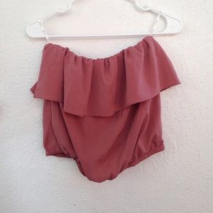 Strapless ruffle top
