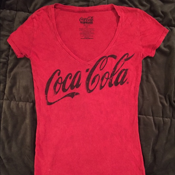 Red Coca Cola V-Neck Shirt