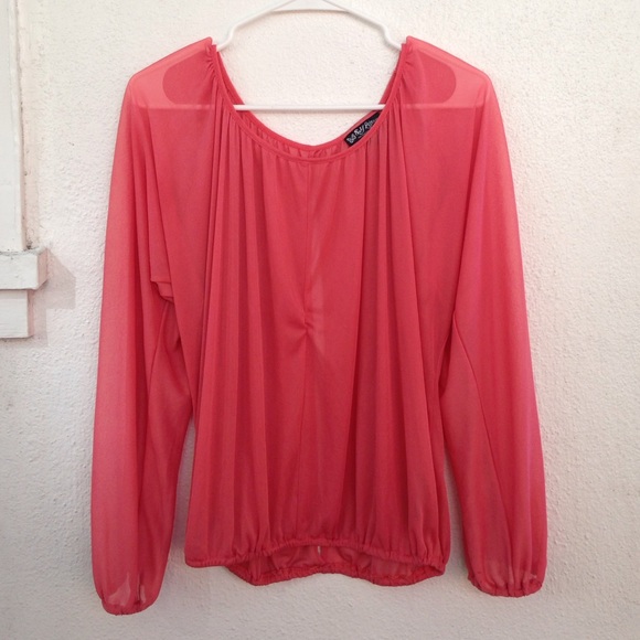 Long-sleeved see through top