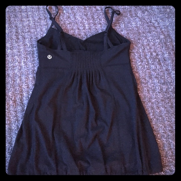 Lululemon Black spaghetti strap built in bra tank