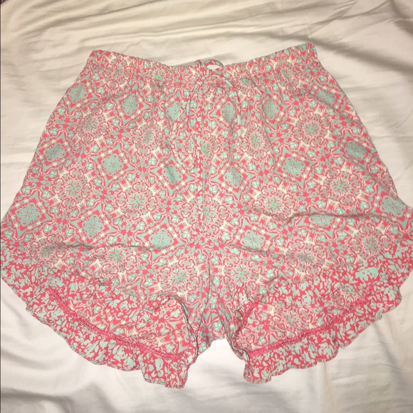Soprano Print Ruffle Trim Shorts