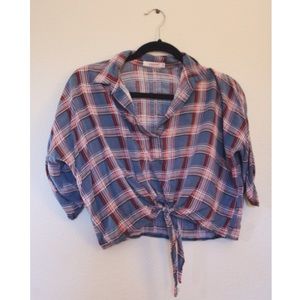 flannel crop-top *MOVING SALE*