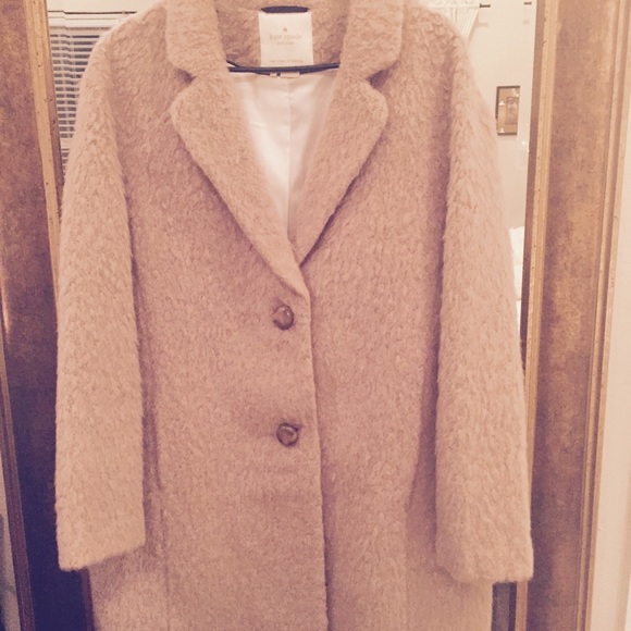Kate Spade NY Camel Alpaca Wool Daphne Bow Coat