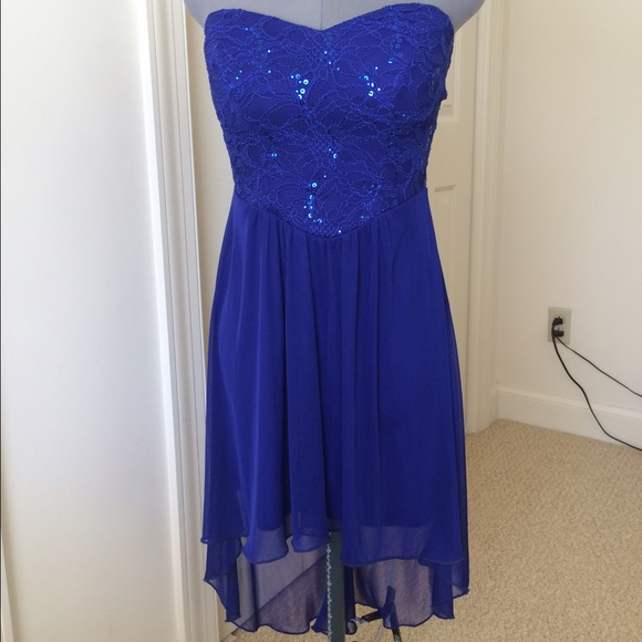 Royal Blue High-Low Semi-Formal Dress - Picture 1 of 4