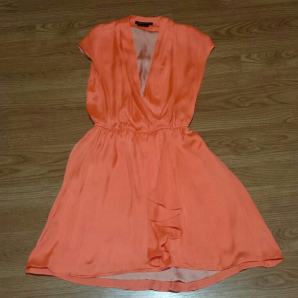 BCBG MAXAZRIA coral mini flowy dress size xs