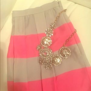 J.Crew Neon Pink Stripe Skirt NWT