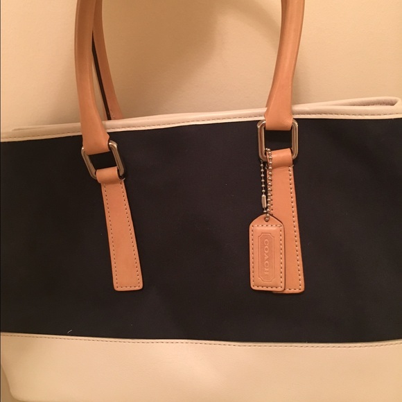 Coach navy blue tote