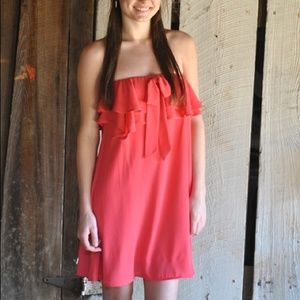 Strapless Coral Dress