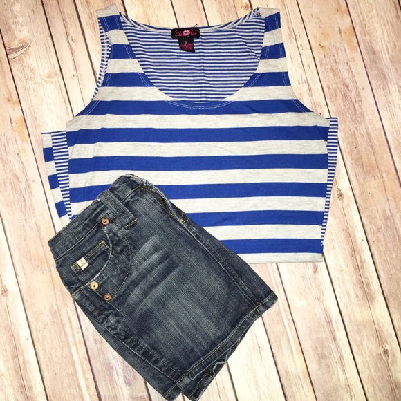 Grey and White Striped Tank