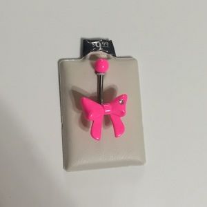 Pink Bow Belly Button Ring