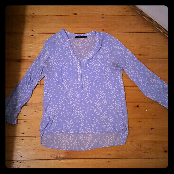 Light blue zara basic blouse