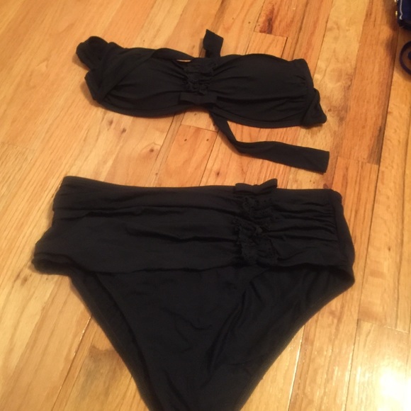 Black high waisted bathing suit