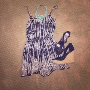 Black & white Aztec Print Romper