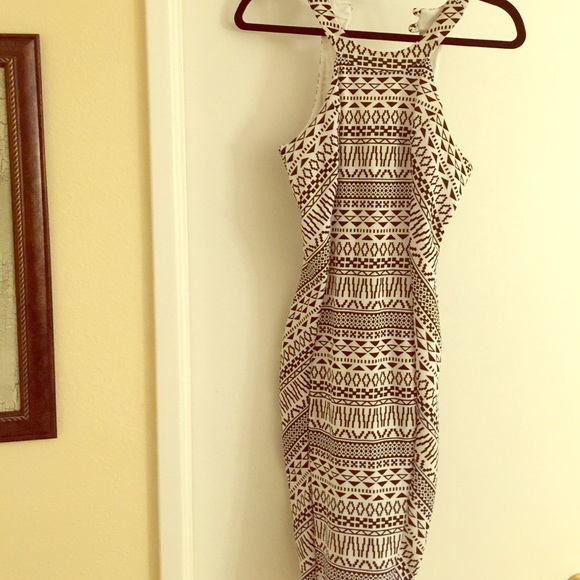 Black and white halter dress