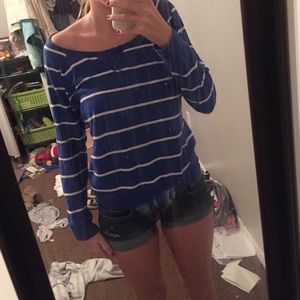 Stripped loose long sleeve shirt