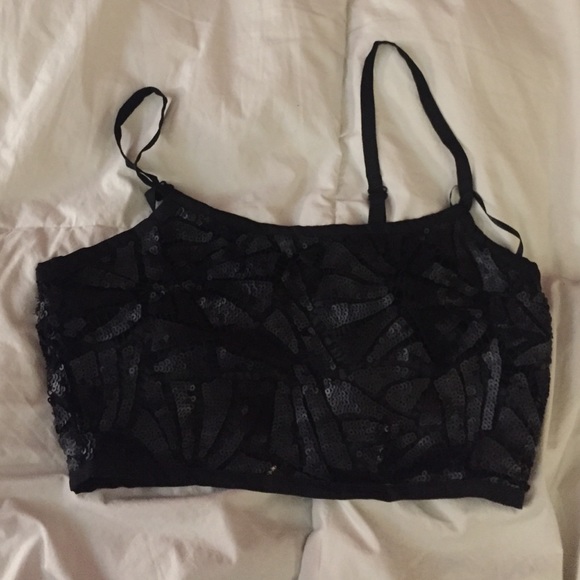 Black detailed crop top from forever 21