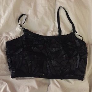 Black detailed crop top from forever 21