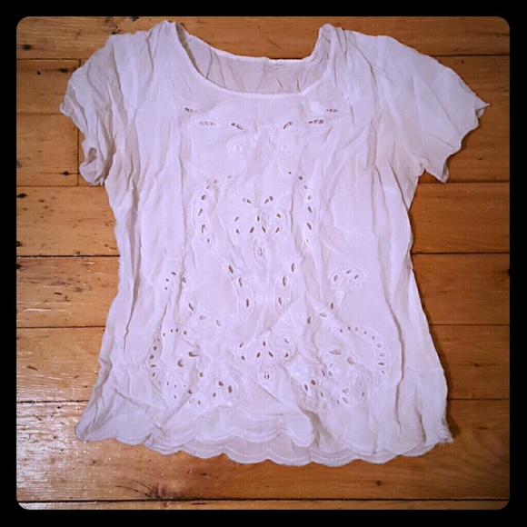 White blouse with nice pattern in front